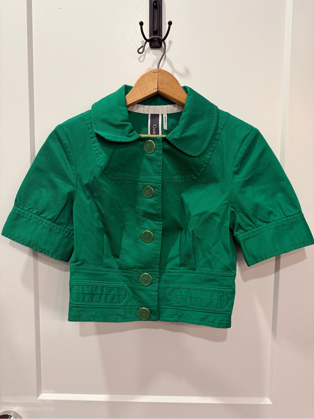 EUC Guess Jeans (S) Short Sleeve Button Up Crop Jacket